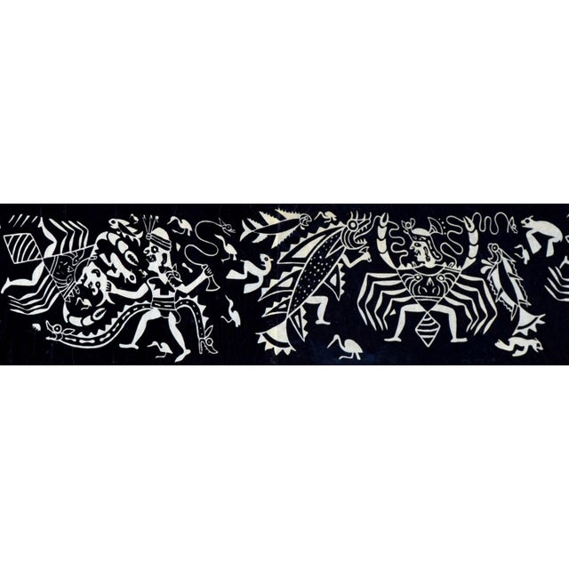 Figurative "Rainbow-Man" - Abstracted Mexican Figurative Woodblock Print by Pedro Puesta For Sale - Image 3 of 8
