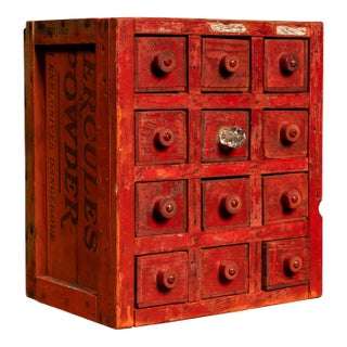 C. 1950 Shop-Made Hercules Explosives Small Parts Cabinet For Sale