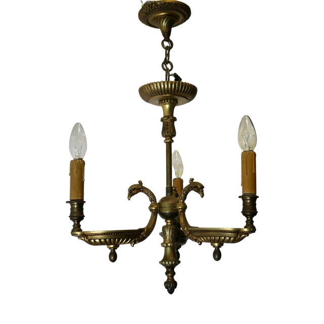 French Gilt Brass Bouillotte Library Ceiling Light, 1890s For Sale