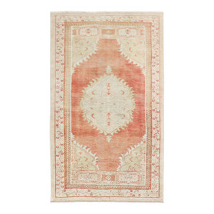 Vintage Zabihi Collection Soft Red Turkish Rug