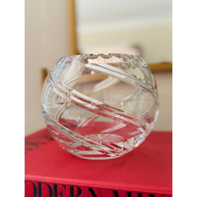 Vintage Bombay Crystal Rose Bowl or Vase For Sale - Image 6 of 6