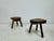 Wood Rustic Brutalist Tripod Stools in Elm, 1960s, Set of 2 For Sale - Image 7 of 17