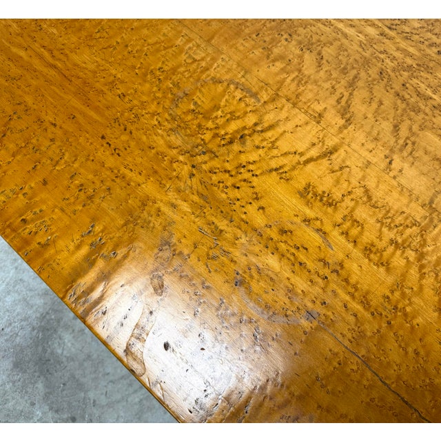 Antique Mid 19th Century Birdseye Maple & Cherry Tilt Top Table For Sale - Image 11 of 12