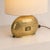 Italian Lamps in Cast Brass with Oval Lampshades, 1970s, Set of 2 For Sale - Image 4 of 9