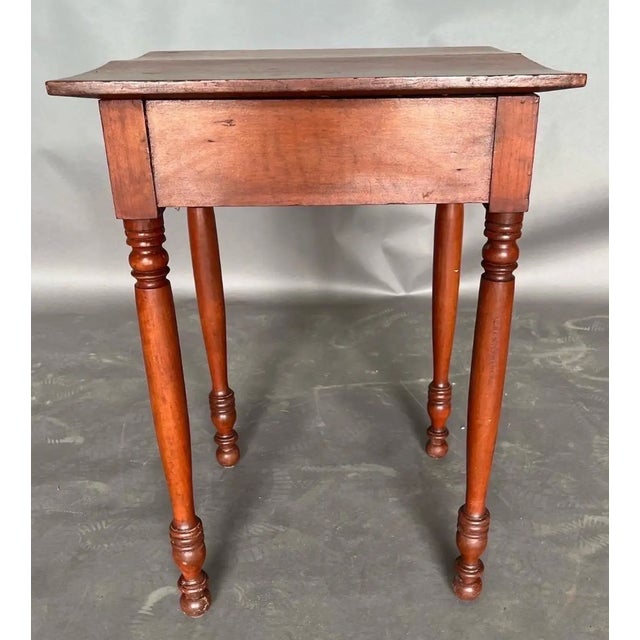 Brown 19th Century American Cherry One Drawer Stand With Turned Legs and Feet For Sale - Image 8 of 11
