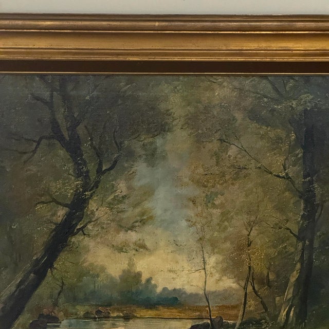Framed Oil Painting on Canvas by J. Vanlint 'Landscape With Cows' For Sale - Image 9 of 17