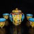 Traditional Vintage Cloisonne Enamel Tea Set – 7.1" Yellow Ground Floral Teapot & 4 Cups in Box For Sale - Image 3 of 8