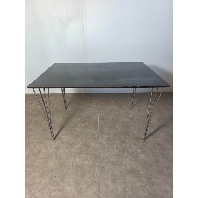 Brown Rectangular Table by Piet Hein, Bruno Mathsson and Arne Jacobsen for Fritz Hansen, 1970s For Sale - Image 8 of 12
