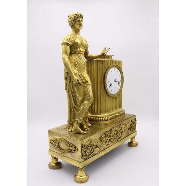 French Empire Gilt Bronze Mantle Clock , France 1810 For Sale - Image 15 of 15
