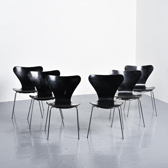 Chairs by Arne Jacobsen for Fritz Hansen, Denmark, 1970s, Set of 6 For Sale - Image 12 of 12