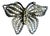 Vintage 1960s Filigree Butterfly Brooch Pin With Cannetille Style Openwork For Sale