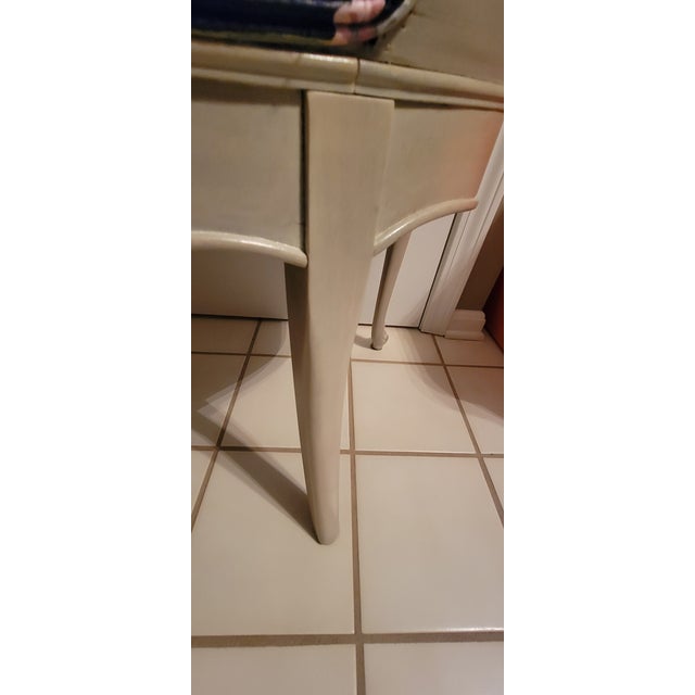 Vintage French Louis XV Style Black Floral Ornate Vanity Seat For Sale - Image 11 of 14