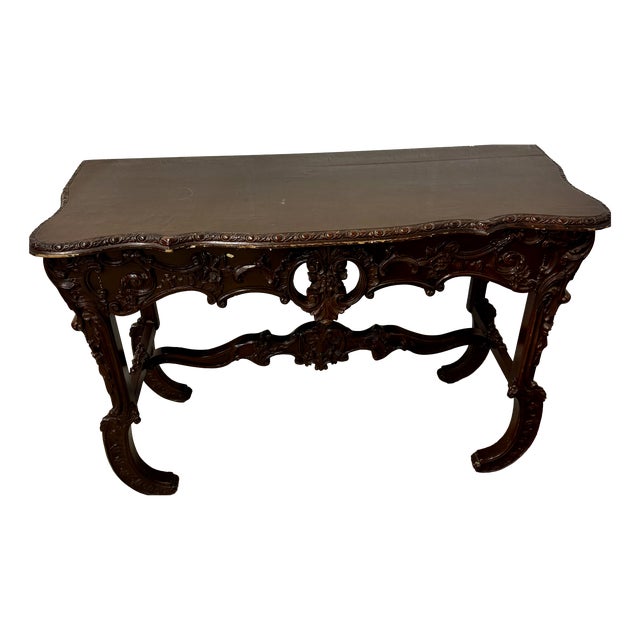 Napoleon III Louis XV Style Walnut Console Table For Sale