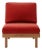Rishon Dark Teak Outdoor Lounge Chair – Classic Cushion Edition in Sunbrella Jockey Red For Sale