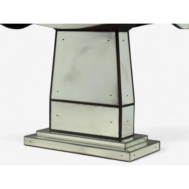 Art Deco Style, Mirrored Console Tables, Painted Wood, Distressed Glass For Sale - Image 10 of 15