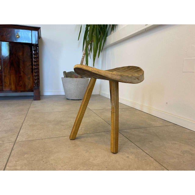 Rustic Spruce Wood Stool For Sale - Image 15 of 16