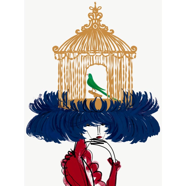 Chapeau Feathered Birdcage by Annie Naranian For Sale