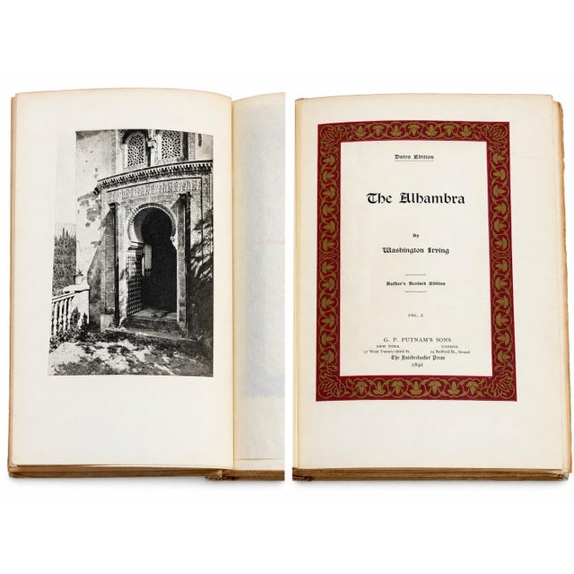 1892 Washington Irving the Alhambra Darro Edition, 2 Volumes With Original Wrappers For Sale - Image 4 of 12
