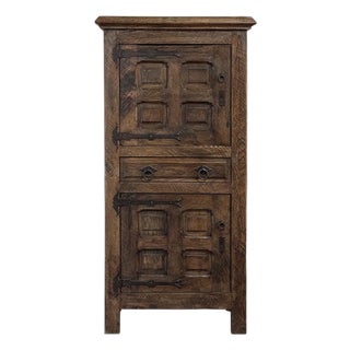 Antique Spanish Gentleman's Cabinet With Wrought Iron For Sale
