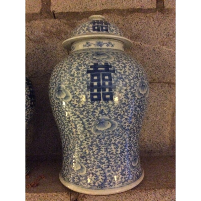 Chinese Chinese Blue and White Ginger Jars - a Pair For Sale - Image 3 of 12