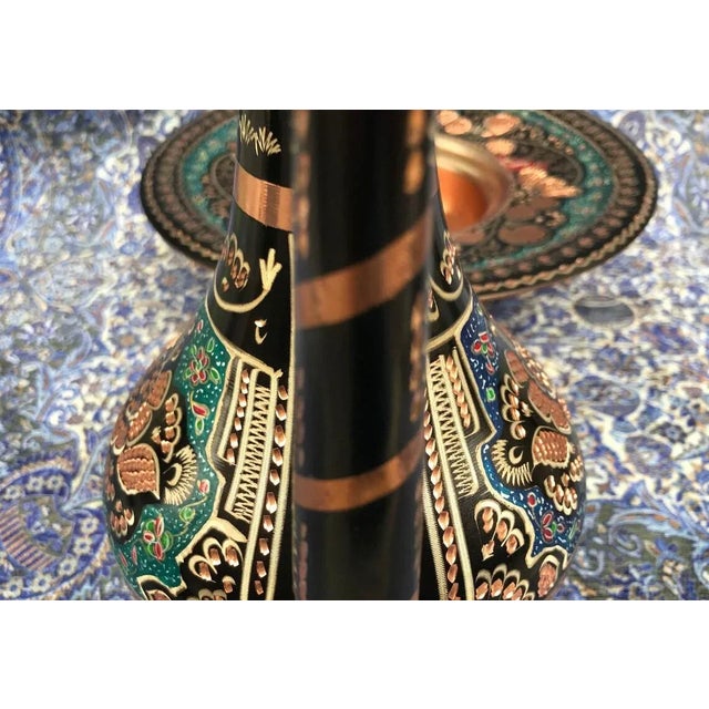 Handmade Inlaid Copper Pitcher with Plate For Sale - Image 6 of 10