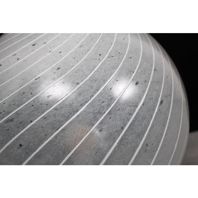 Mid-Century Swirl Murano Glass Ball Table Lamp with Chrome Base, 1970s For Sale - Image 9 of 13