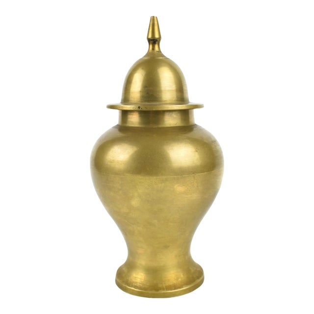 Mid 20th Century Small Solid Gold Brass Lidded Urn For Sale