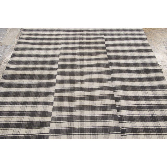 Vintage Panelled Kilim Wool Rug With Checks Design by Rug & Kilim, 1950-1959 For Sale In New York - Image 6 of 9