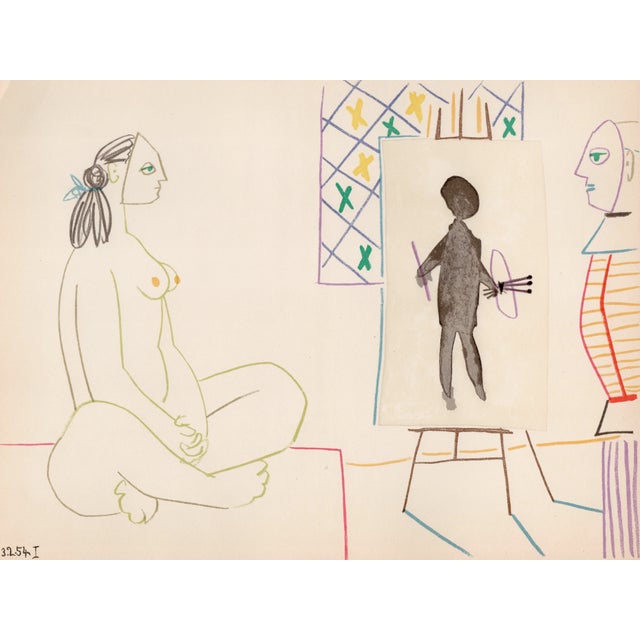 Pablo Picasso, Painter and Nude Model, Lithograph, 1954 For Sale - Image 8 of 8