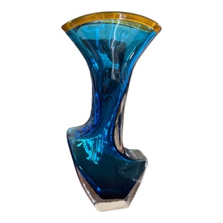Young & Constantin Sculptural Glass Vase (Signed) For Sale