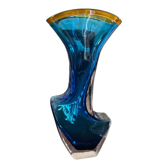 Young & Constantin Sculptural Glass Vase (Signed) For Sale