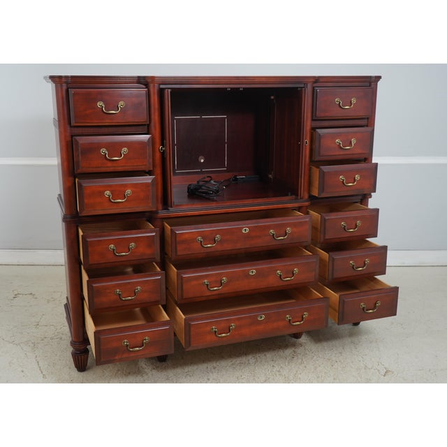 Traditional Durham Cherry Armoire Chifferobe Tv Unit For Sale - Image 3 of 18
