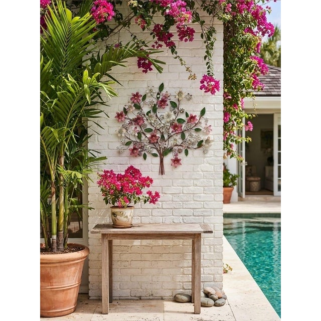 Vintage Metal Floral Tree Wall Sculpture For Sale - Image 11 of 12