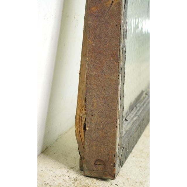 Mid 20th Century Reclaimed Wormy Chicken Wire Glass Window 32 X 19 In. For Sale - Image 5 of 7