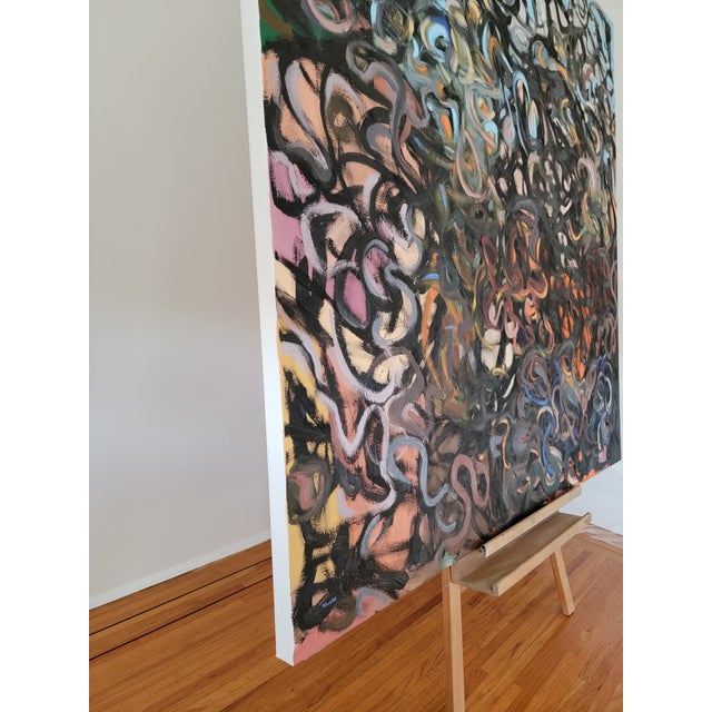 2020s Ancient Graffiti, Large Abstract Expressionist Oil Painting by Alexandra Swistak For Sale - Image 5 of 11