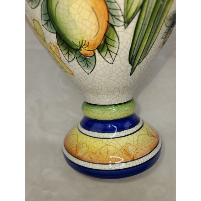 Blue Vintage Pair of Fitz and Floyd Italian Mediterranean Amphora Vases For Sale - Image 8 of 12