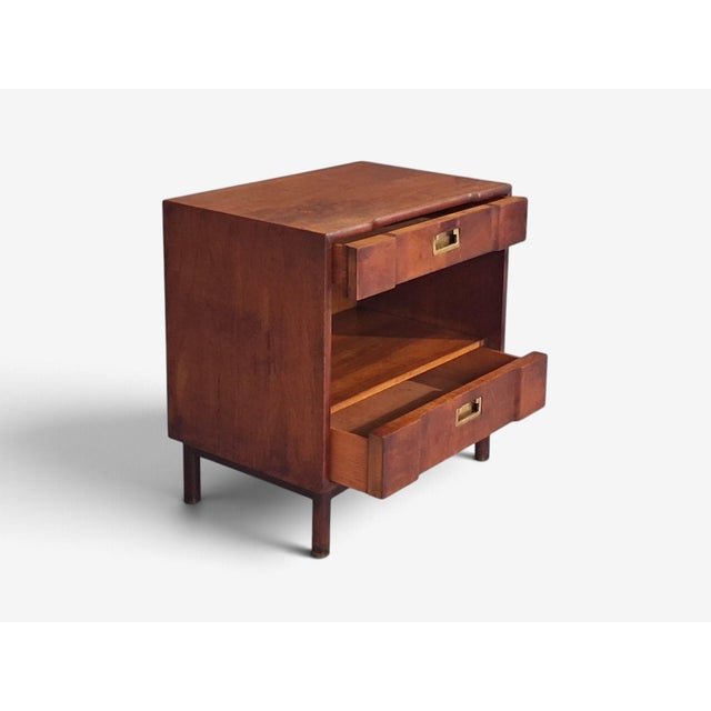Auburn John Widdicomb, American Modern, Nightstand, Walnut, Brass, Usa, 1960s For Sale - Image 8 of 13