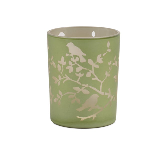 Frosted Floral Bird Candle Holder (Set of 2) For Sale In Chicago - Image 6 of 6