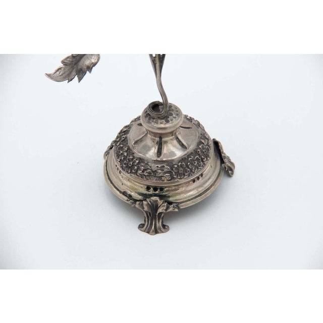 Silver Toothpick Holder with Golden Chalice, in Good conditions. Designed 1980 to 1989