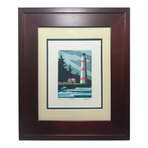 Late 20th Century Lighthouse Lithograph, Signed and Numbered by Ken Hawk