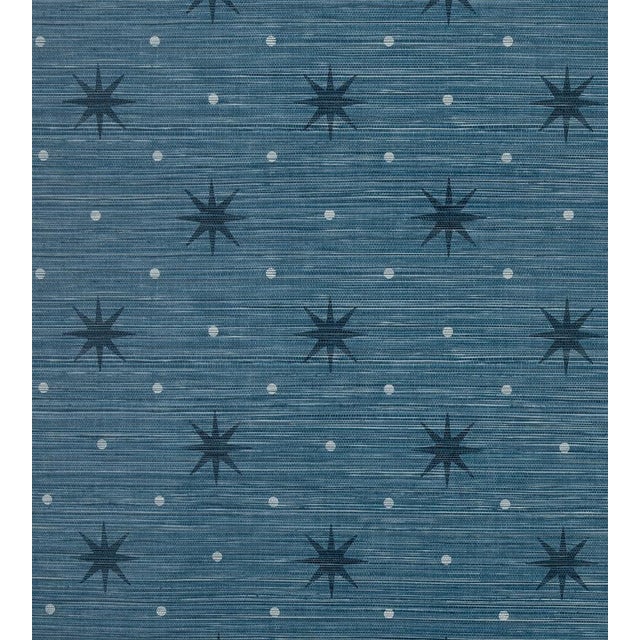 Hinson for The House of Scalamandré Big Trixie Wallcovering, Navy For Sale