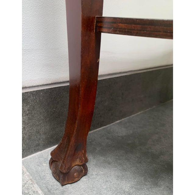 Vintage Chippendale Gallery Top Claw & Ball Side Table For Sale In Phoenix - Image 6 of 6