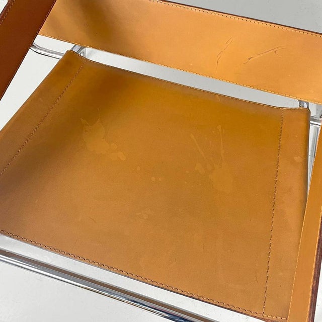 Set of Modern Wassily Light Brown Armchairs attributed to Marcel Breuer for Gavina, 1970s For Sale - Image 11 of 18