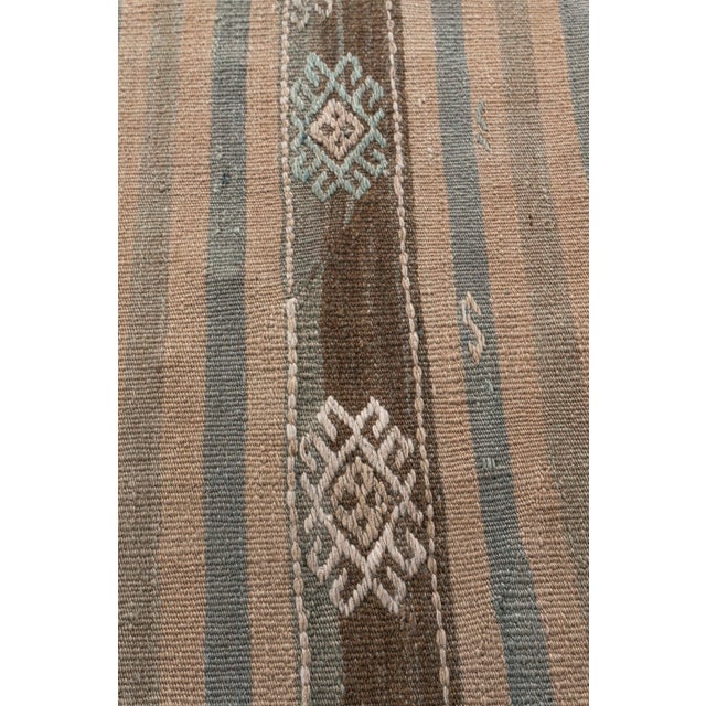 Textile Vintage Circa 1940 Tan Turkish Kilim Flatweave Rug 5'1 X 11'2 For Sale - Image 7 of 12