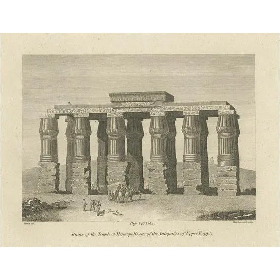 Denon, Ruins of the Temple of Hermopolis, 1820, Copperplate Engraving For Sale - Image 6 of 6