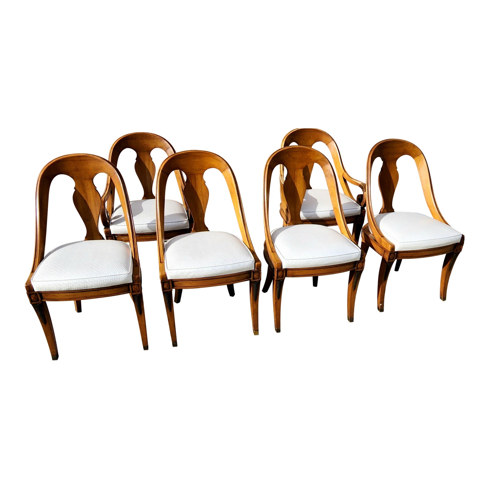 Mid 20th Century Karges Wooden Arched Back Dining Chairs Set of 6