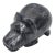 Hand-Carved Black Stone Hippopotamus Sculpture, 4" For Sale