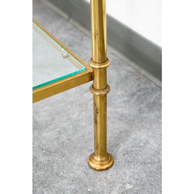 Brass Mid Century Modern Display Cabinet Etagere Compact Brass Glass Shelving Unit For Sale - Image 8 of 12