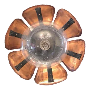 Vintage 1960s Koch Sohne Copper Flower Air Bubble Glass Flush Mount Light