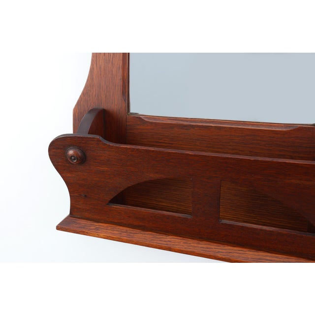 Wood Art Nouveau Letter Holder in Oak, France, 1910s For Sale - Image 7 of 12